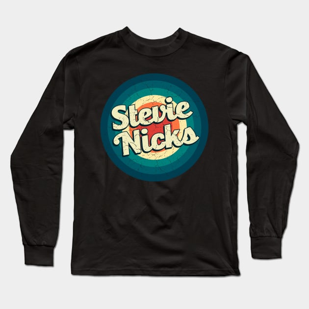 Graphic Stevie Name Retro Vintage Circle Long Sleeve T-Shirt by Mysterious Astral City